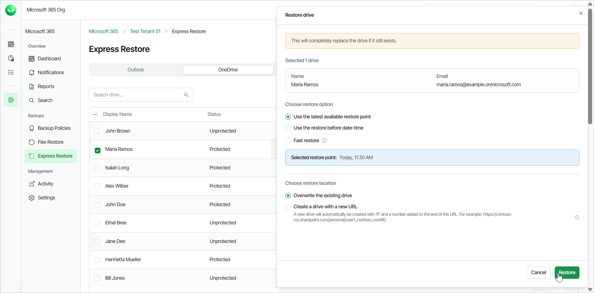 Restoring Entire OneDrive