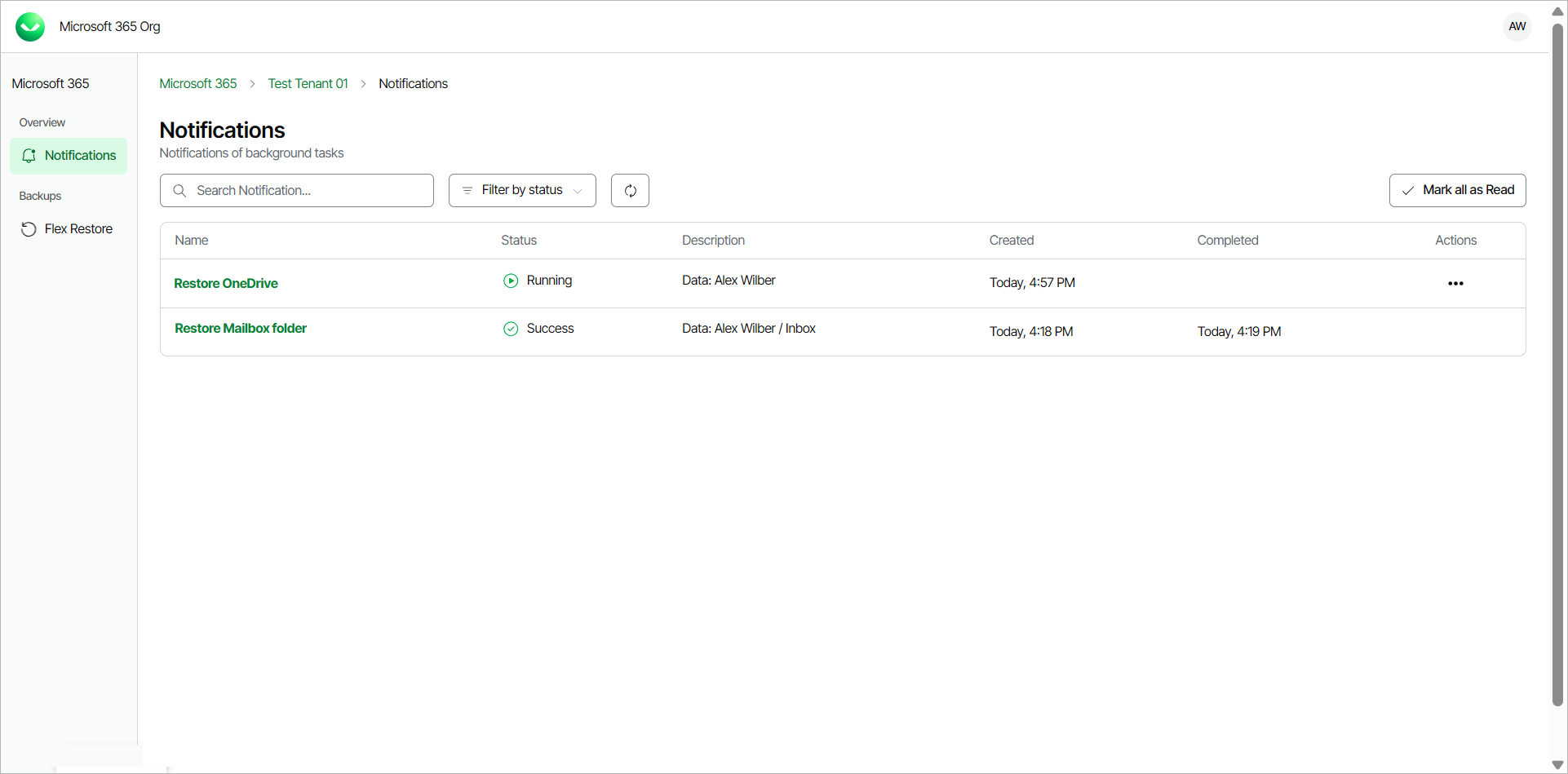 Restoring OneDrive Data