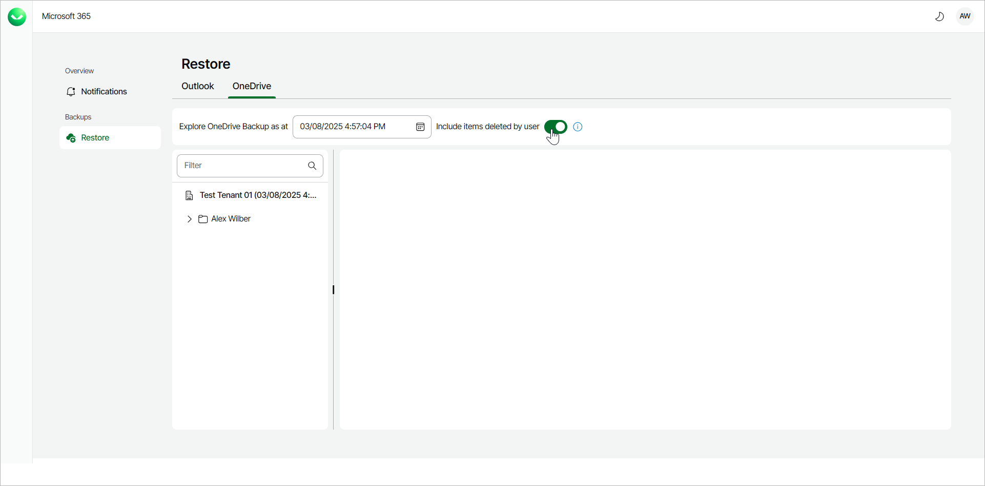 Restoring OneDrive Data