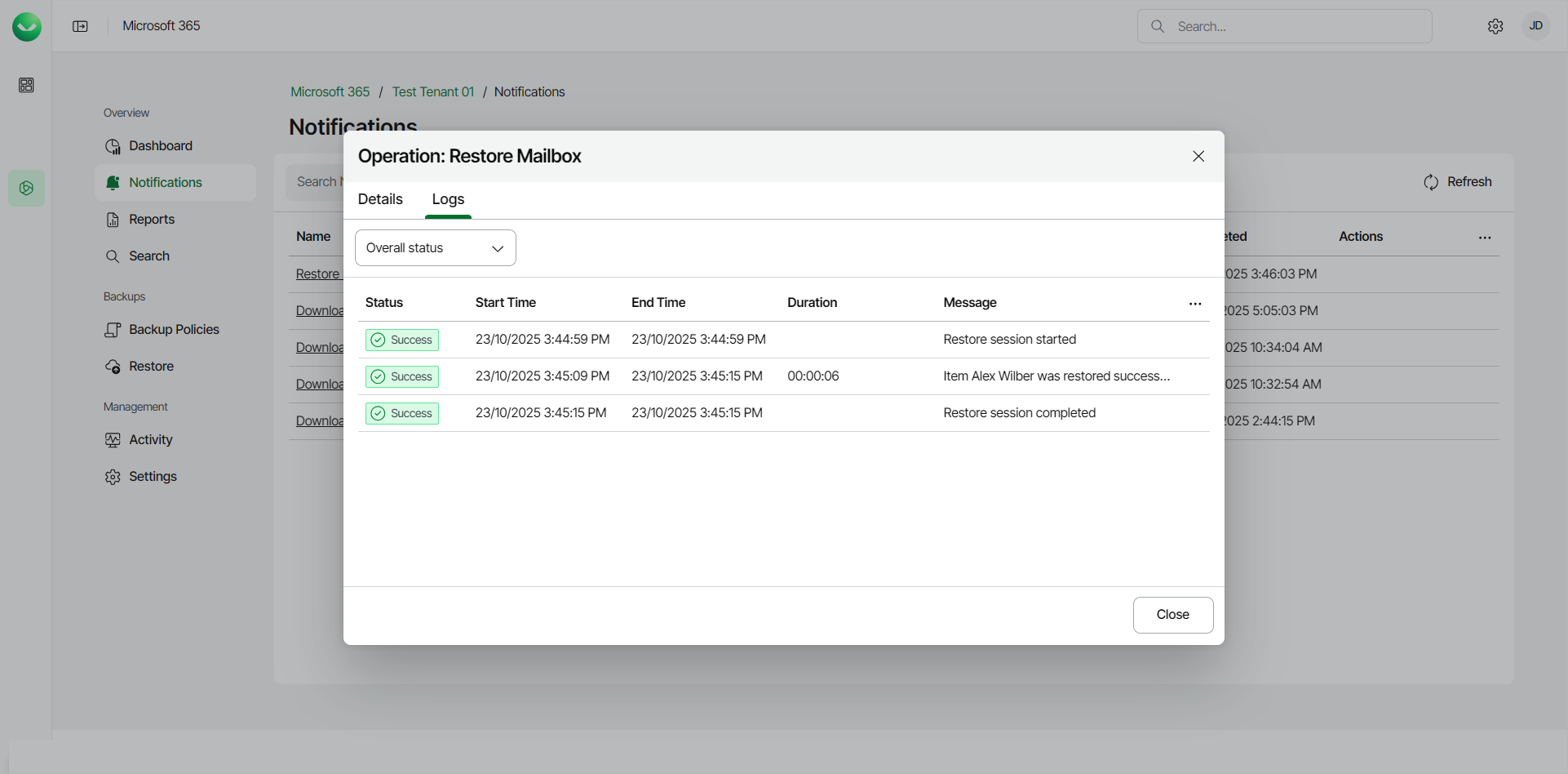 Viewing Notifications