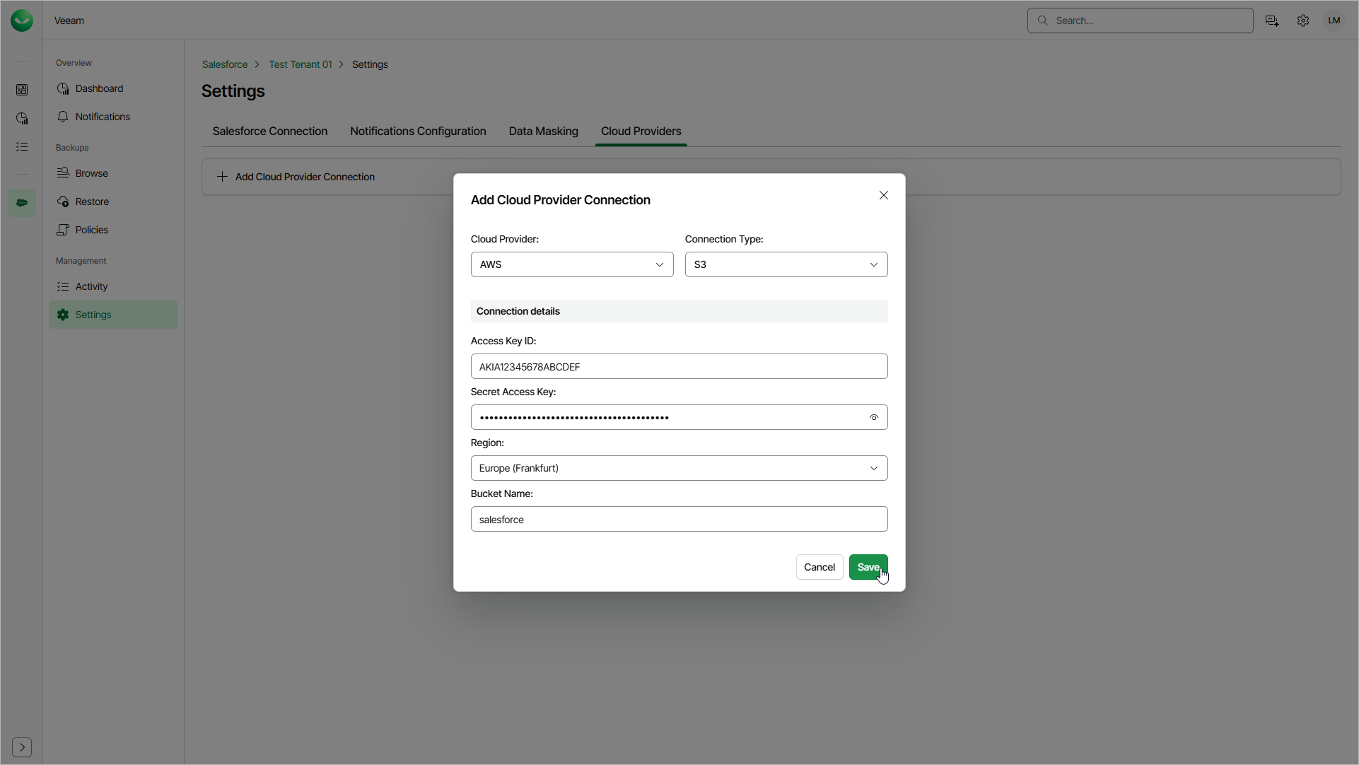 Adding AWS S3 Connection