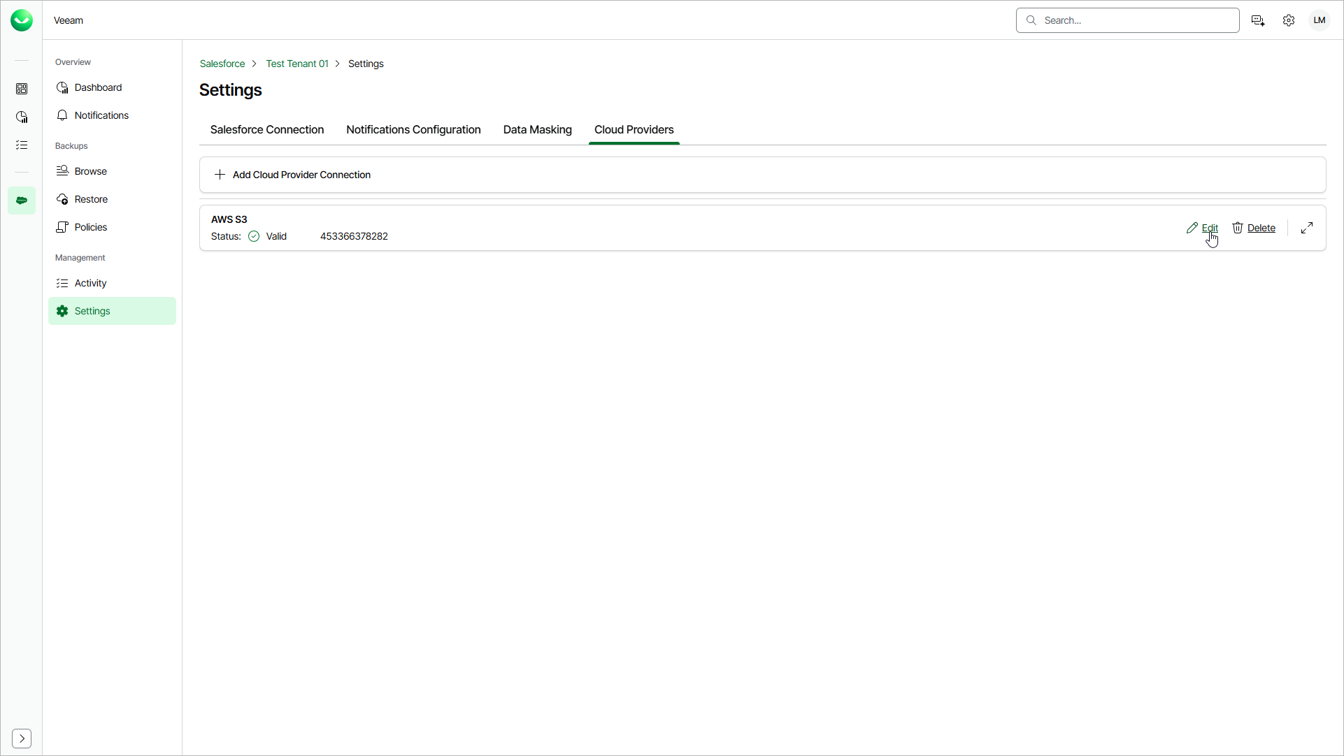 Editing Object Storage Connections