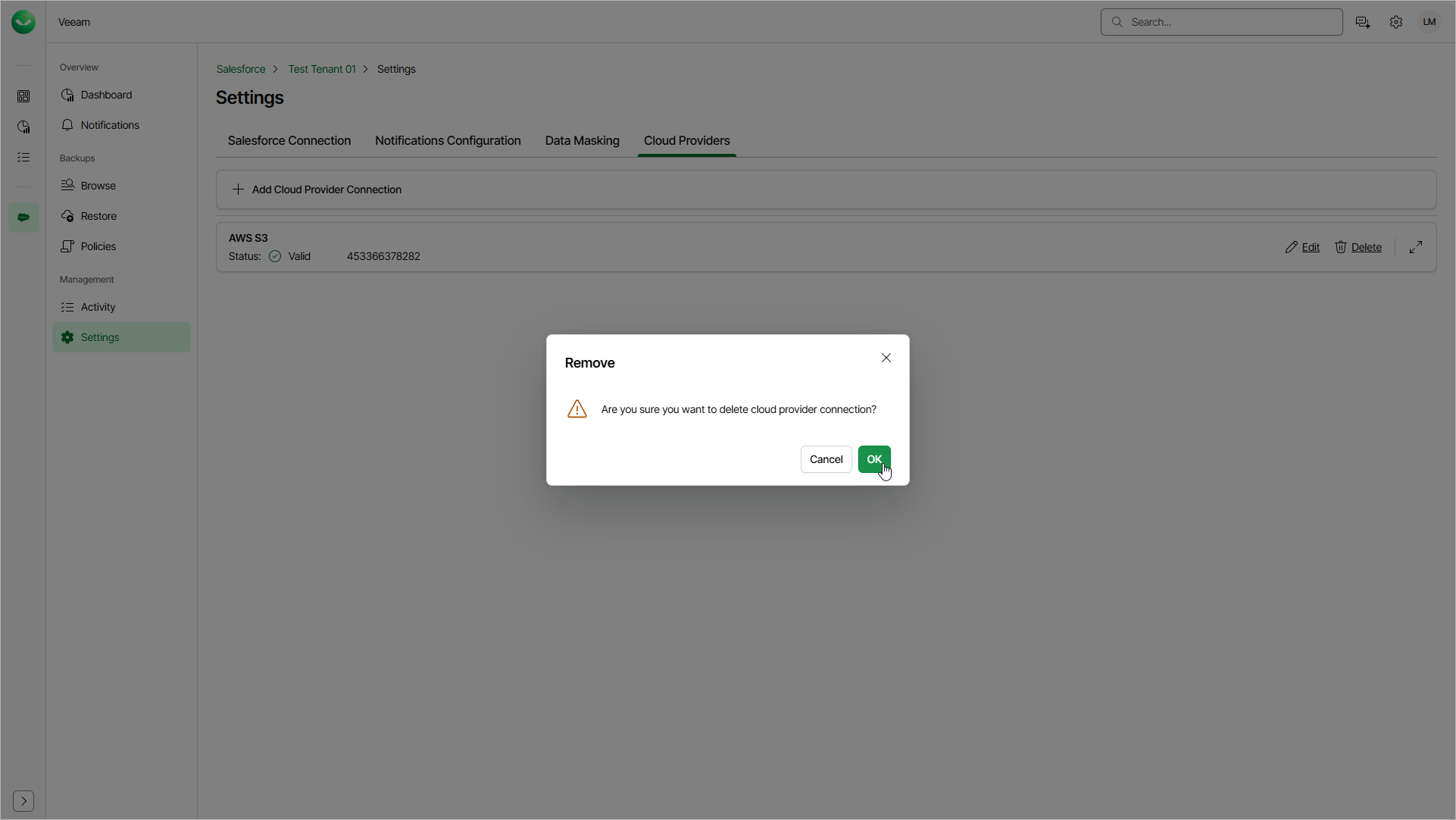 Removing Object Storage Connections