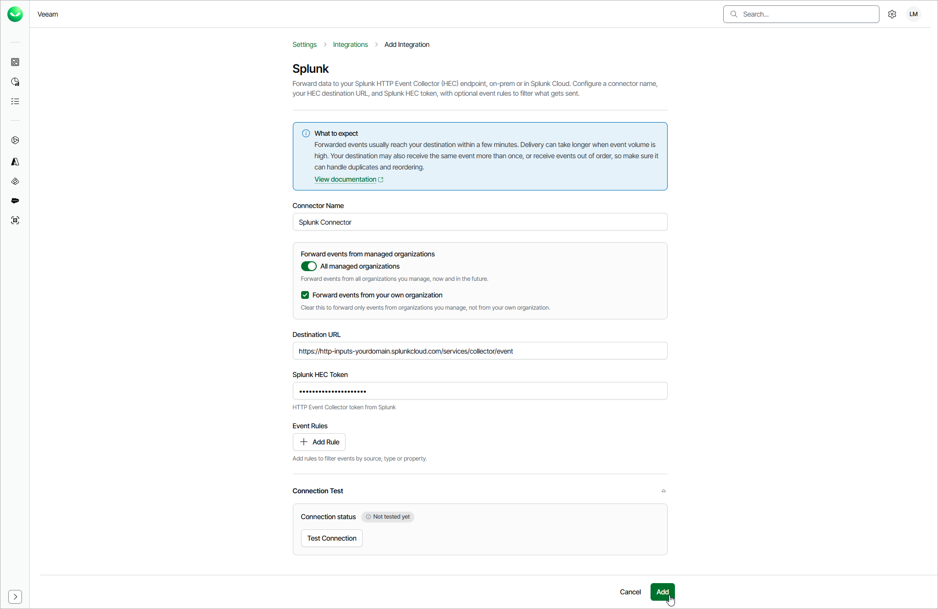Adding Splunk Integration