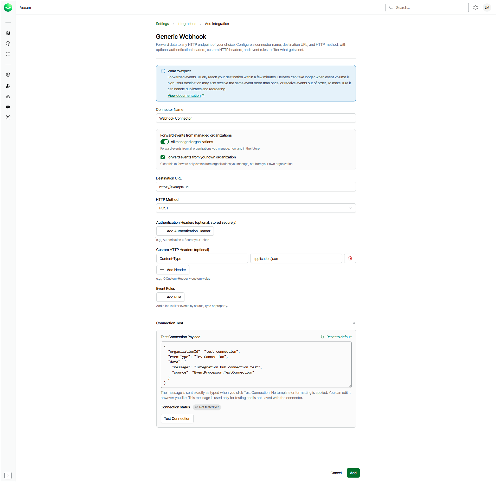 Adding Generic Webhook Integration