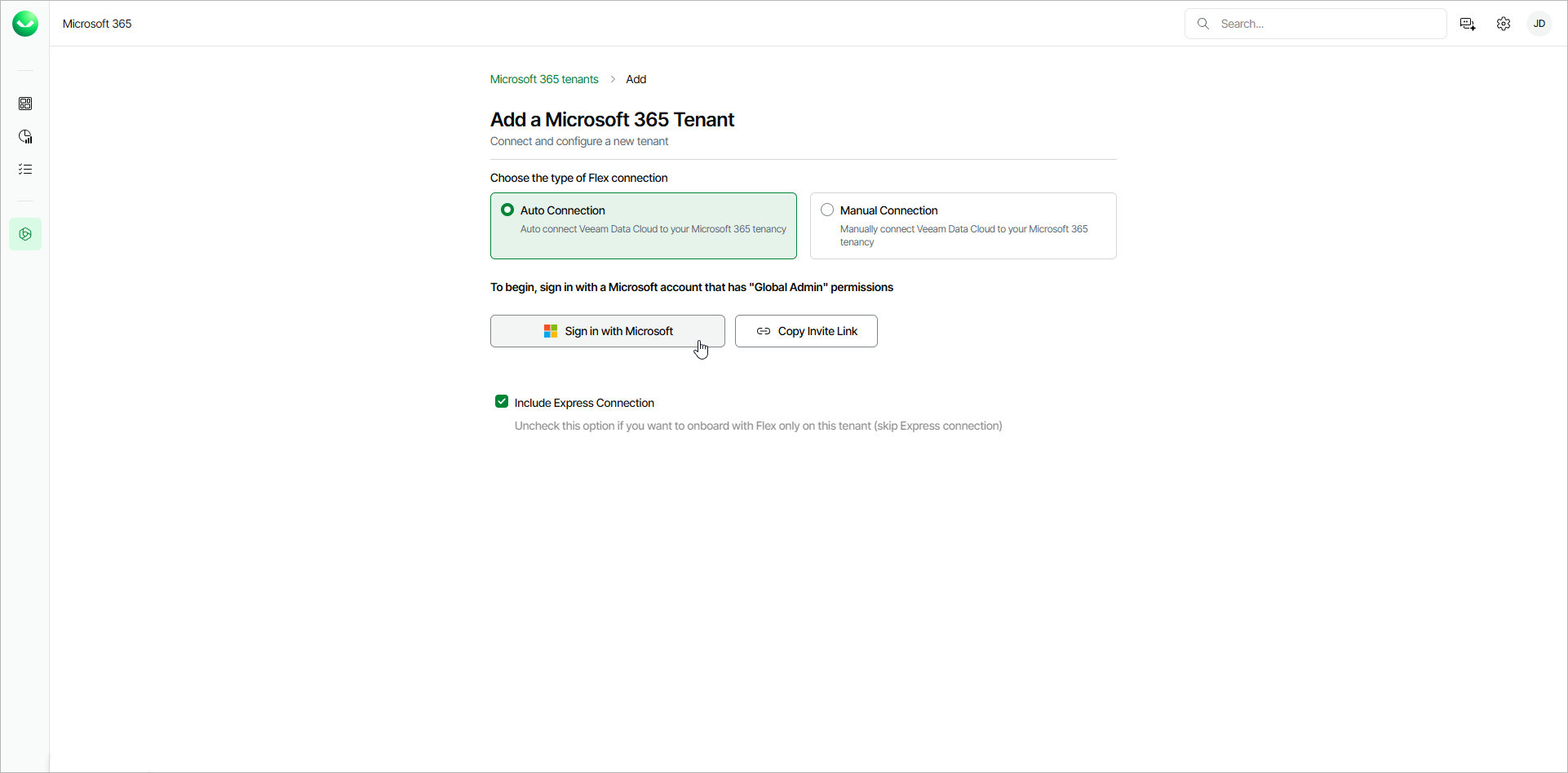 Adding Microsoft 365 Tenant