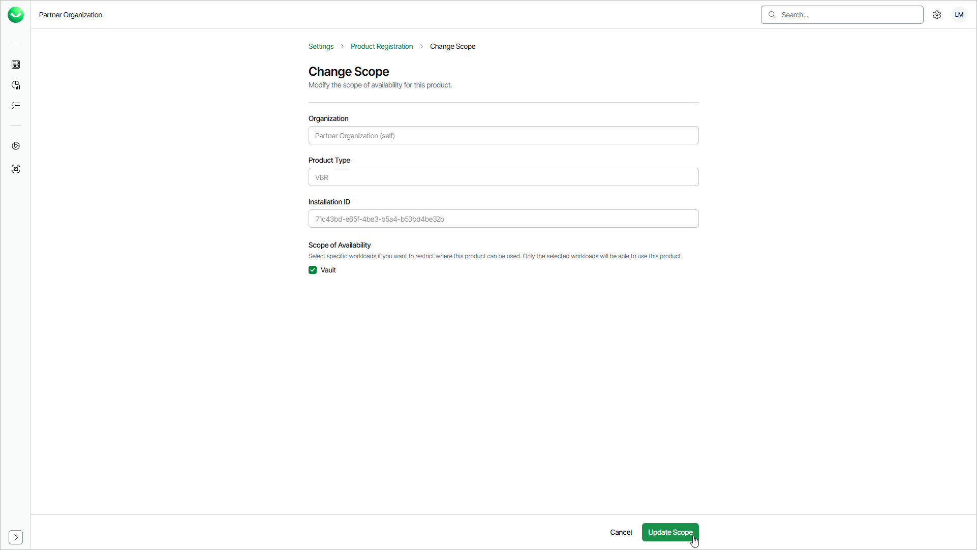 Editing Product Scope