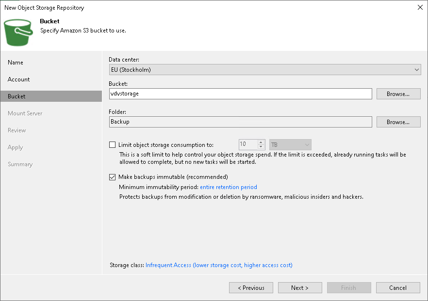 Adding AWS Edition Storage Vaults in Veeam Backup & Replication