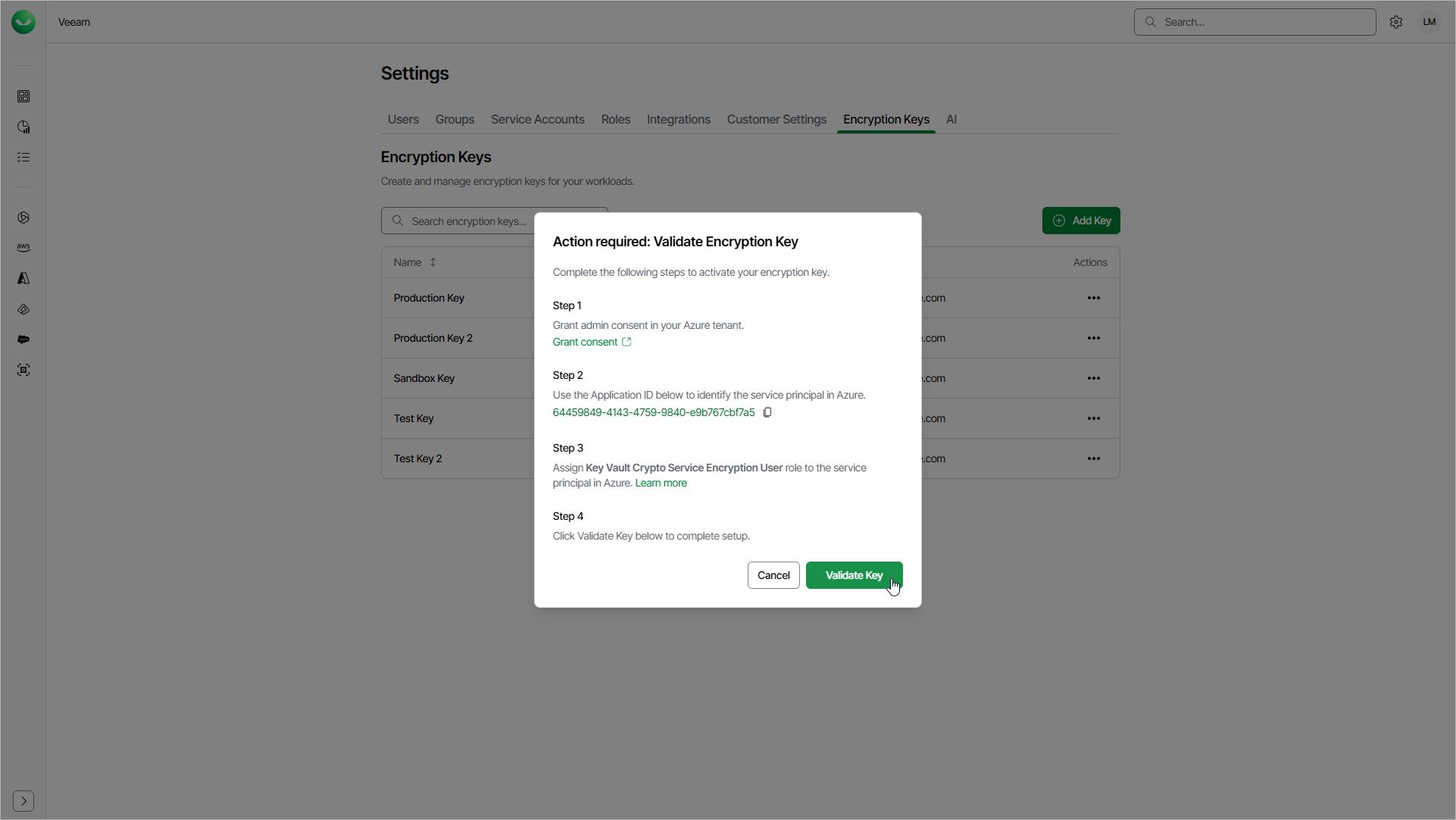 Validating Encryption Keys