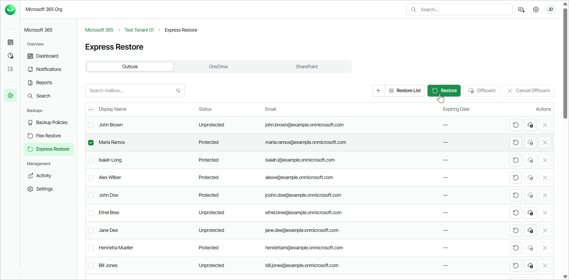 Restoring Outlook Mailbox