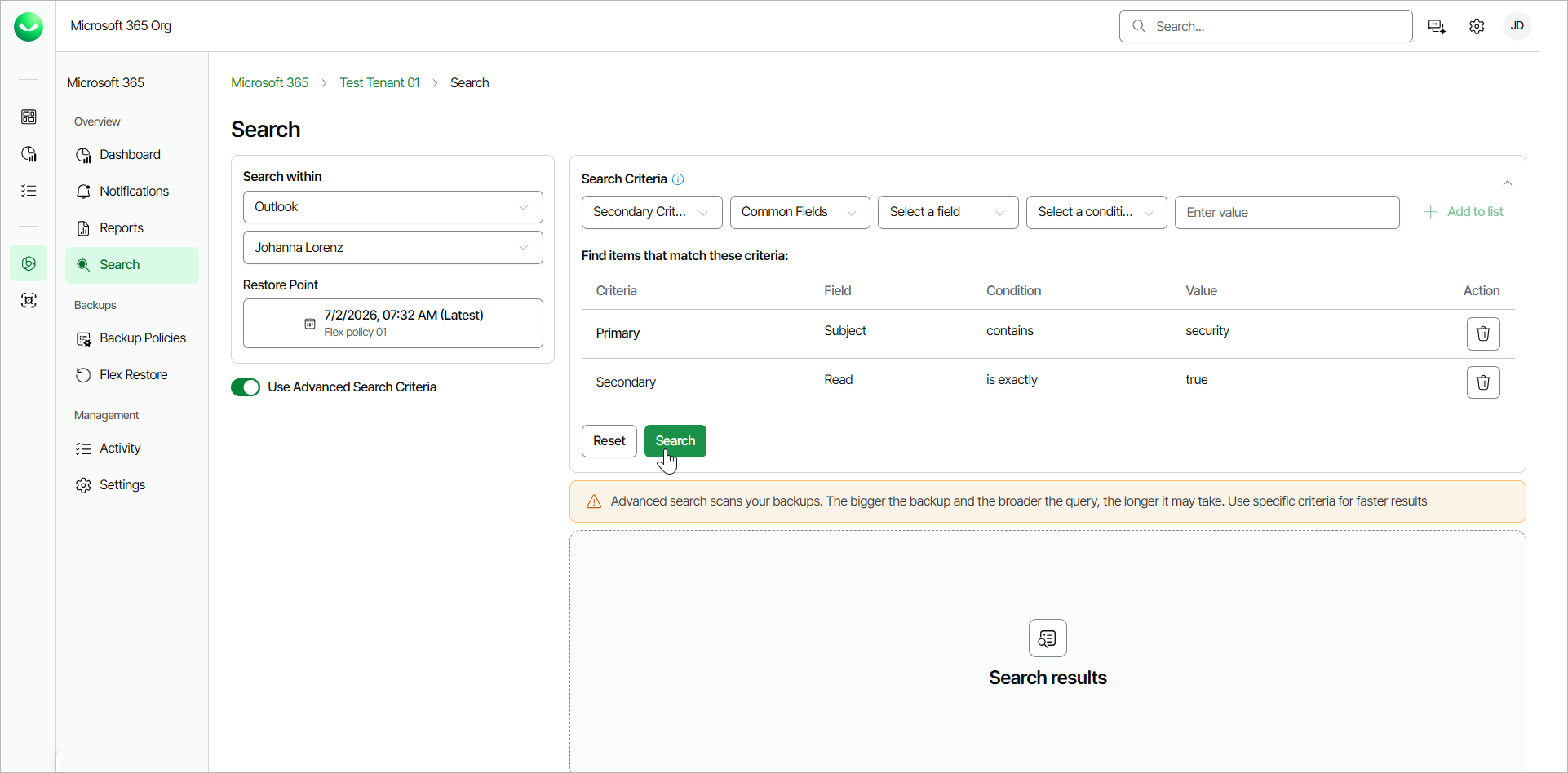 Searching for Objects in Backup Searching for Objects in Backup