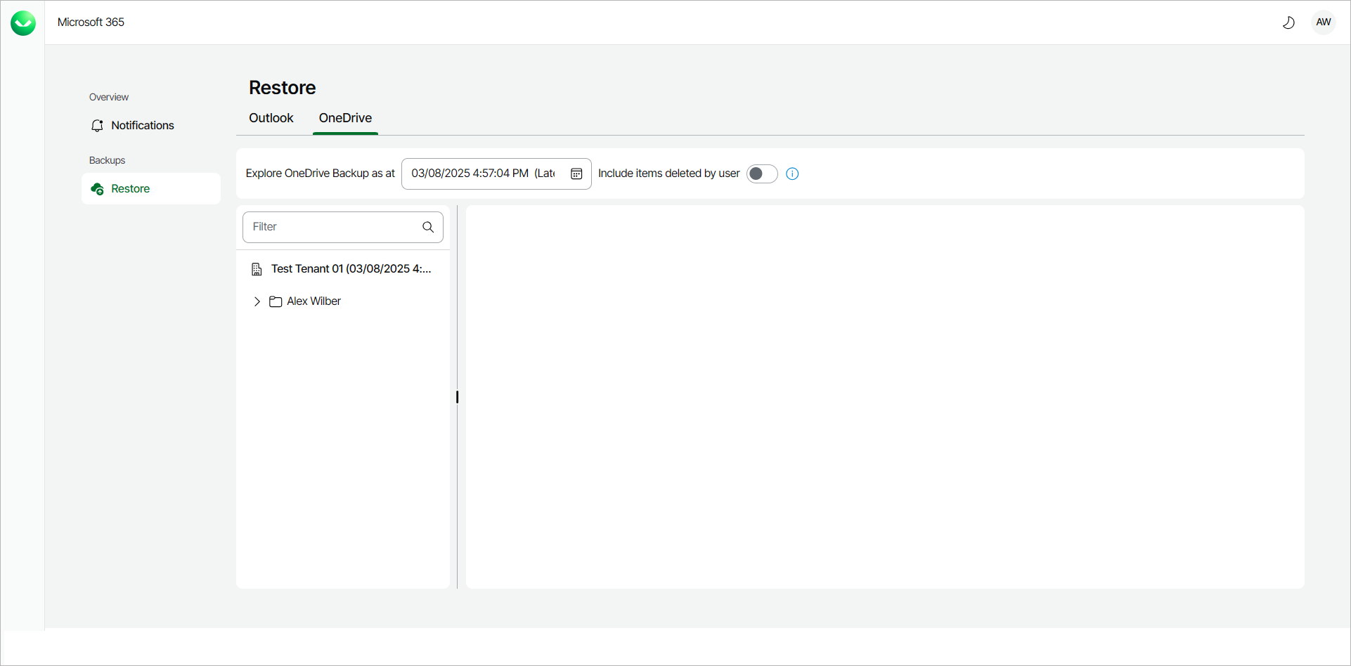 Restoring OneDrive Data