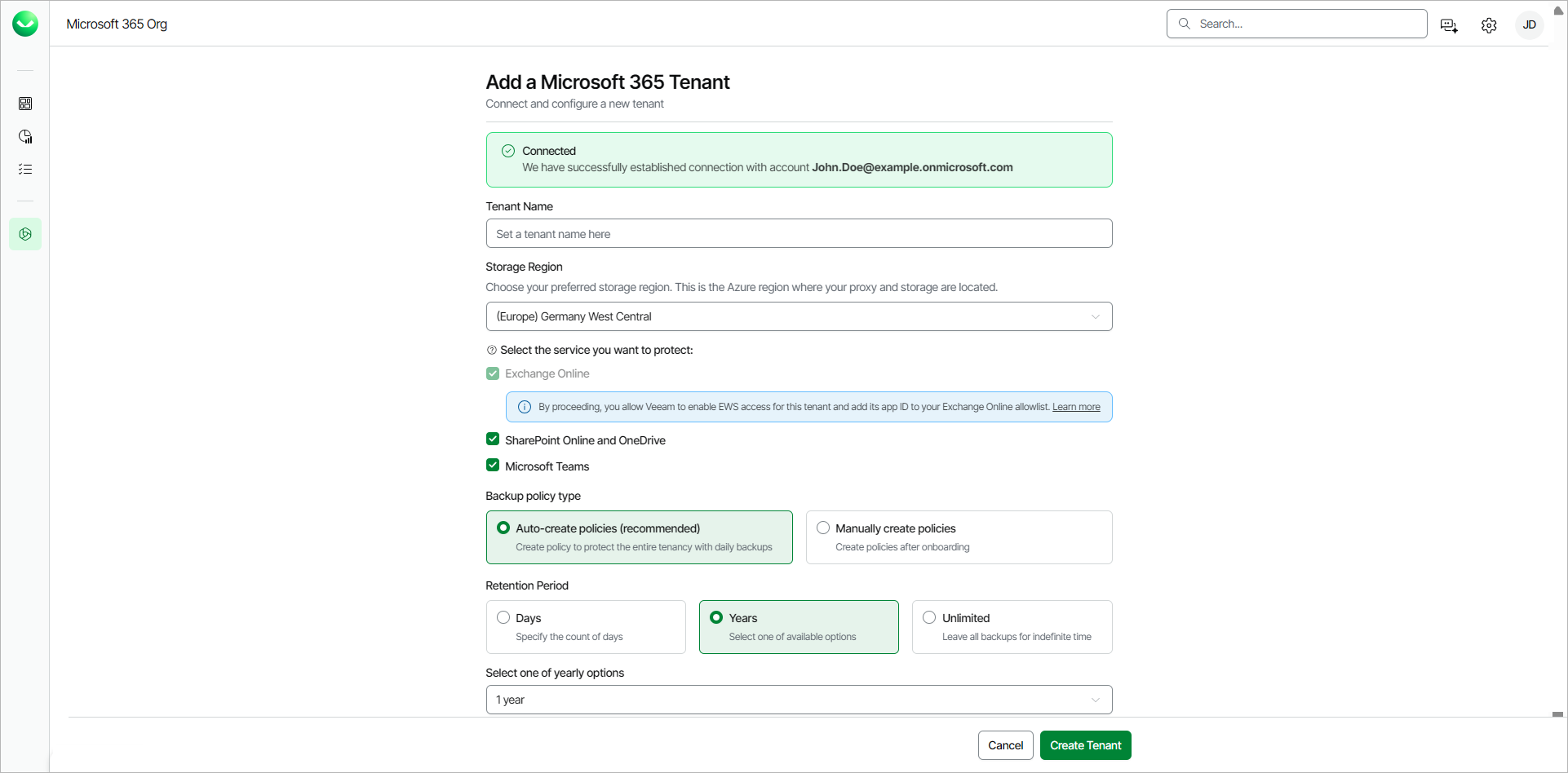 Adding Microsoft 365 Tenants