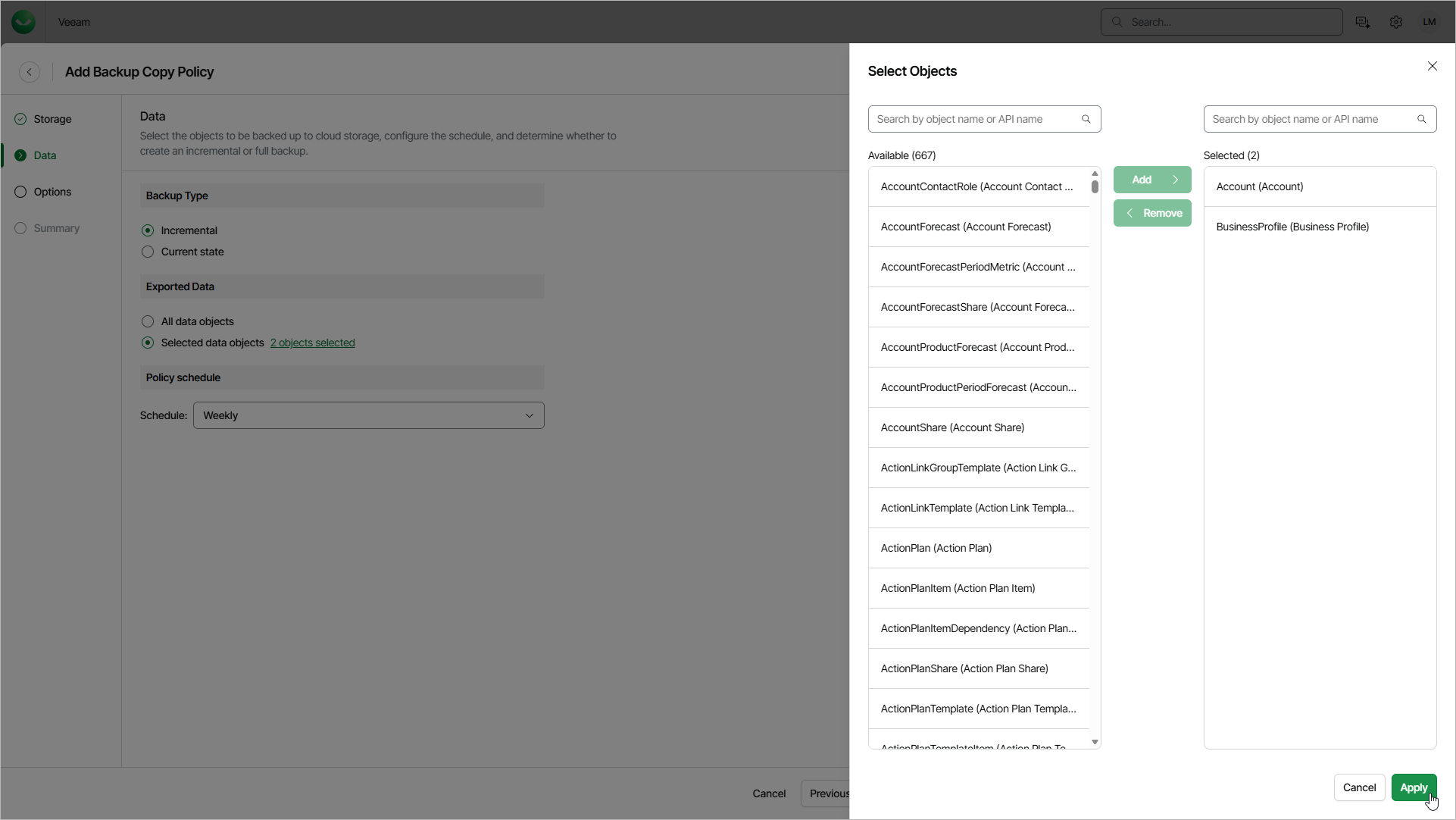 Choosing Data to Copy