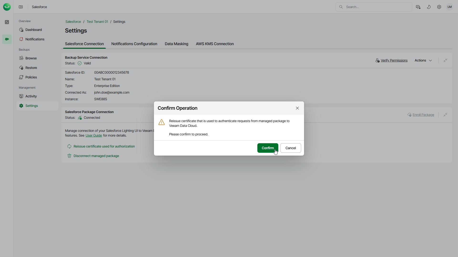 Reissuing Authorization Certificate
