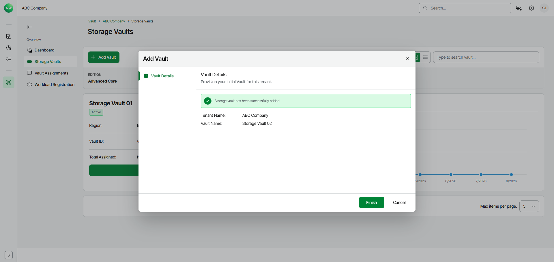 Adding Another Storage Vault