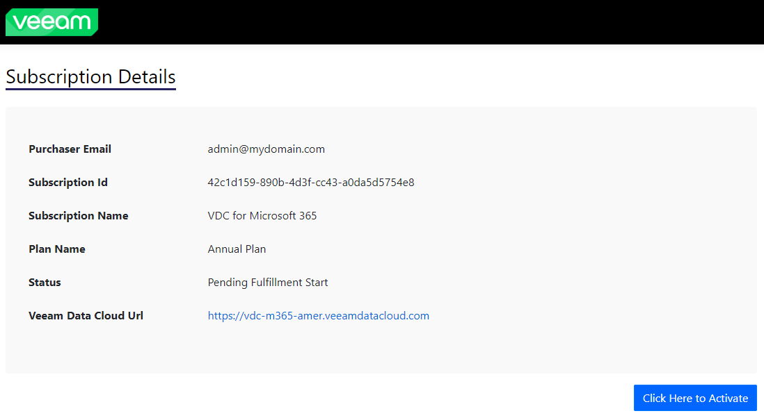 Activating Subscription in Microsoft Azure Marketplace