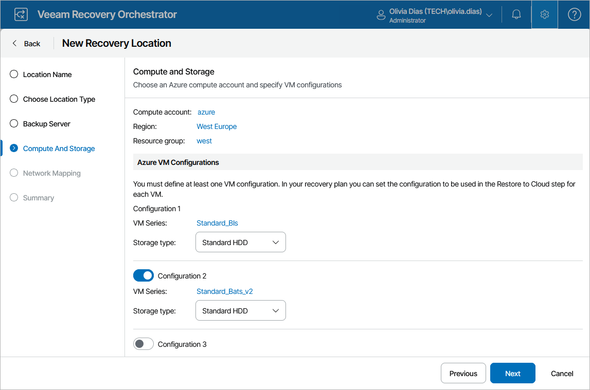 Adding Recovery Location