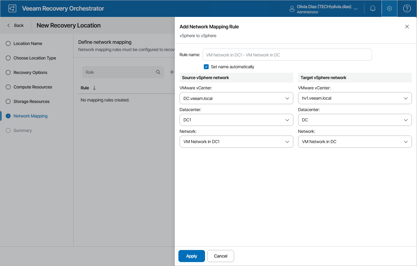 Adding Recovery Location