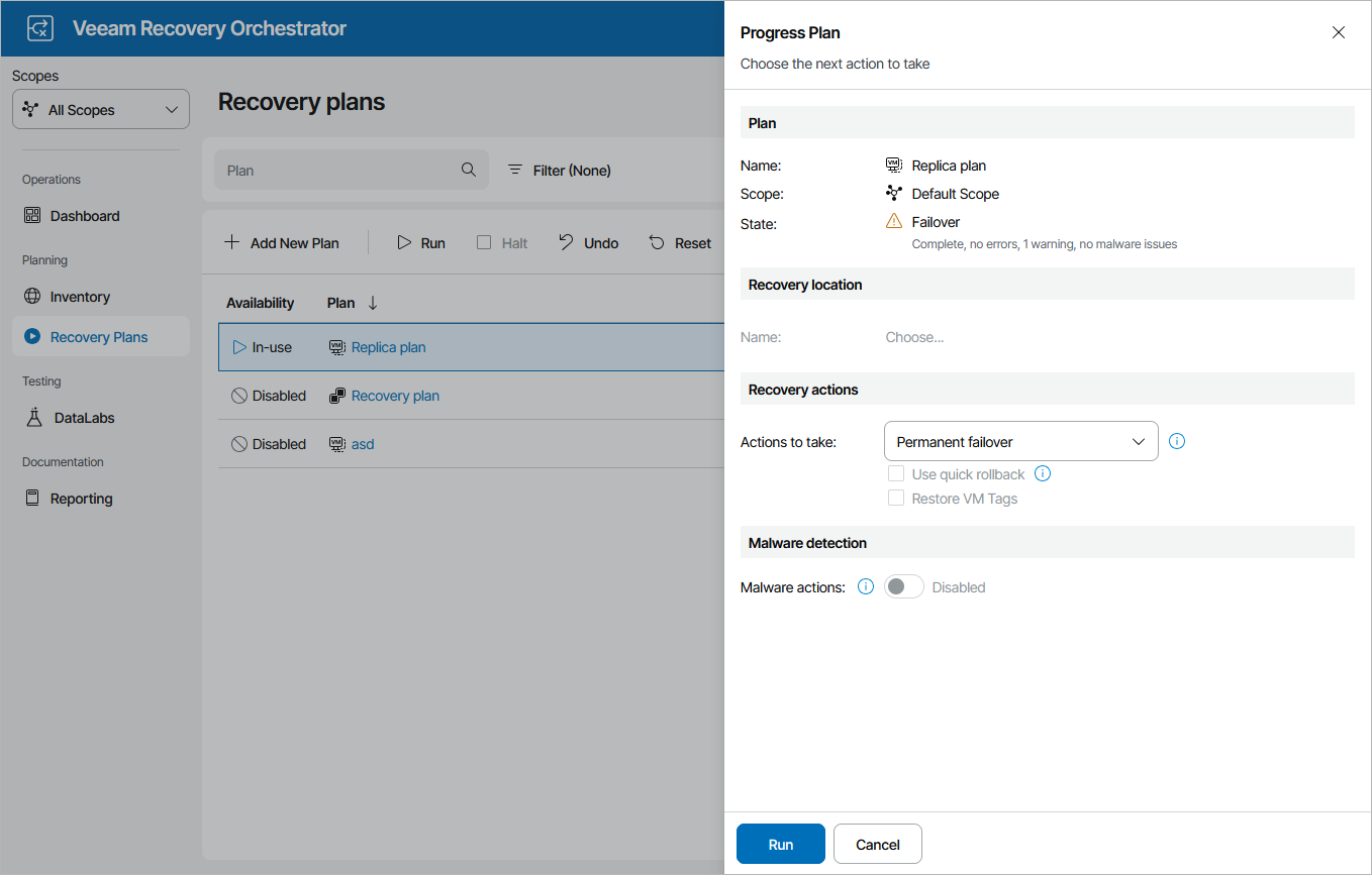 Running Permanent Failover