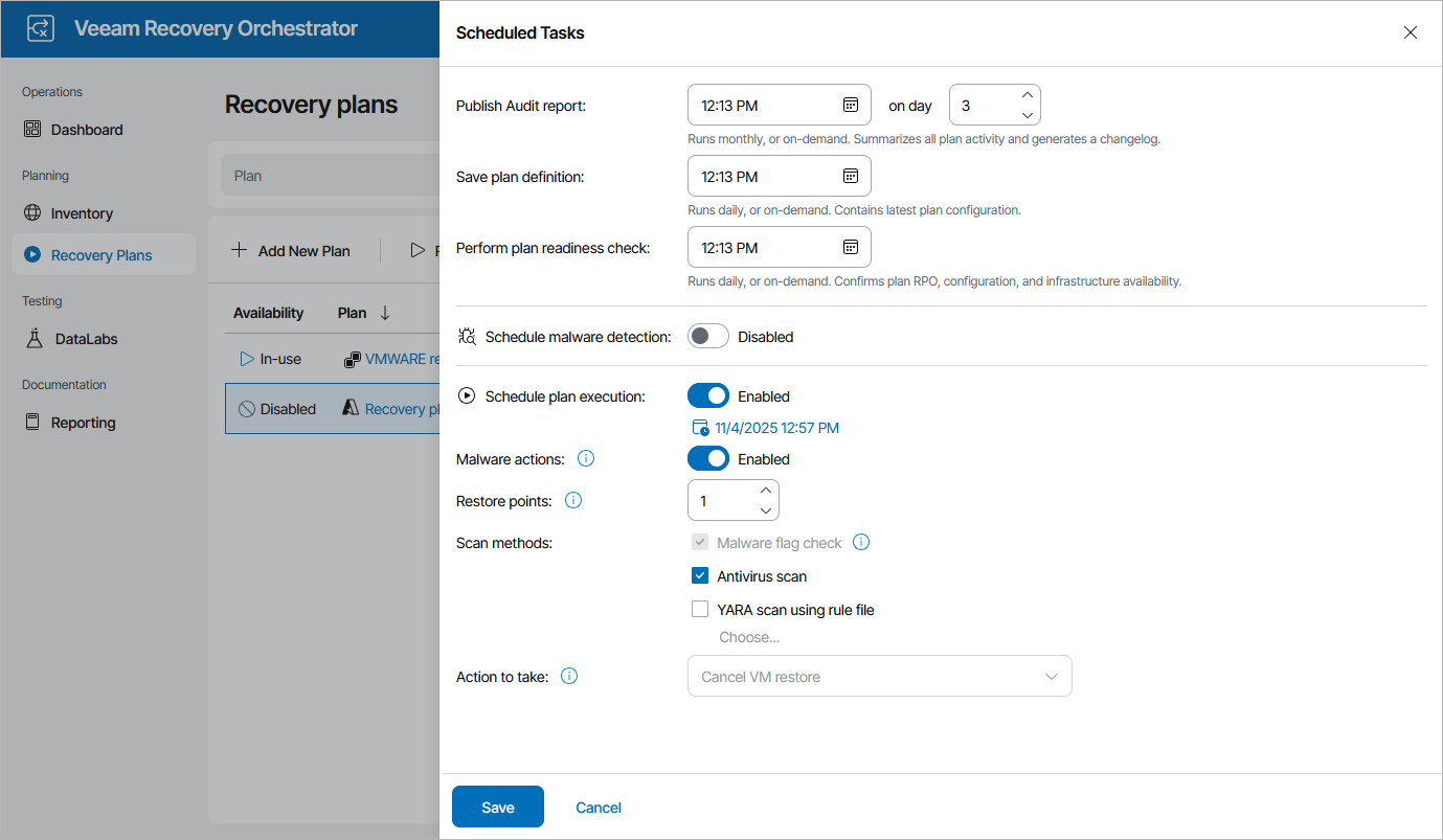 Scheduling Cloud Restore