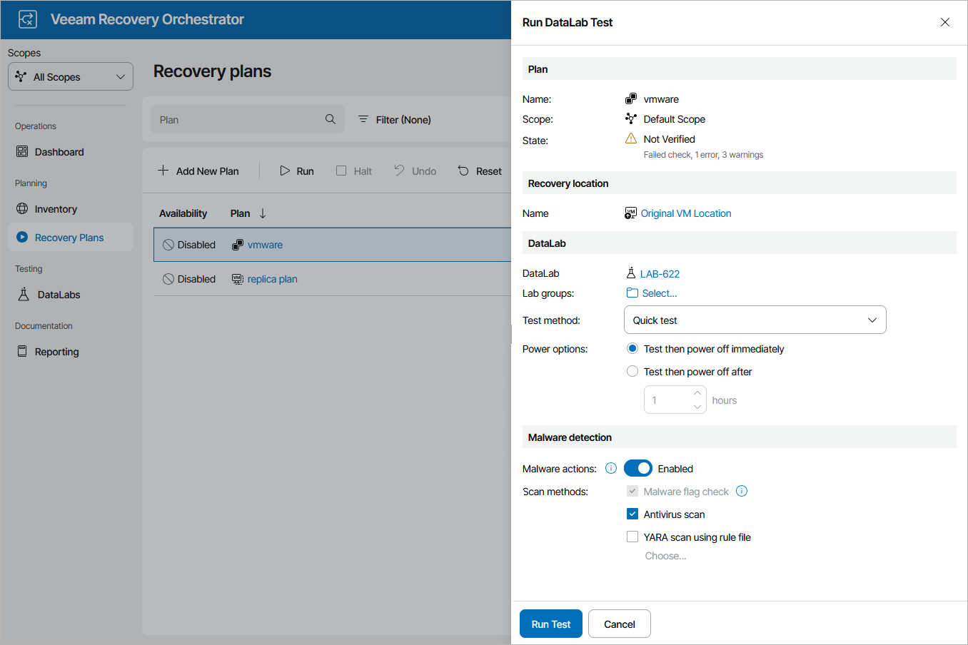 Starting On-Demand Plan Test