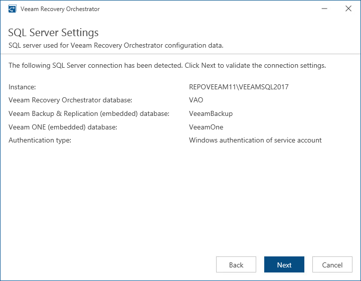 Step 7. Review SQL Server Connection Settings