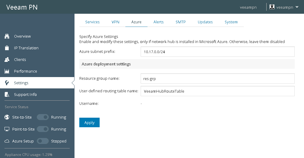 Configuring Microsoft Azure Settings