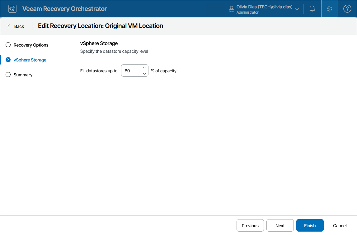Editing Original Recovery Location