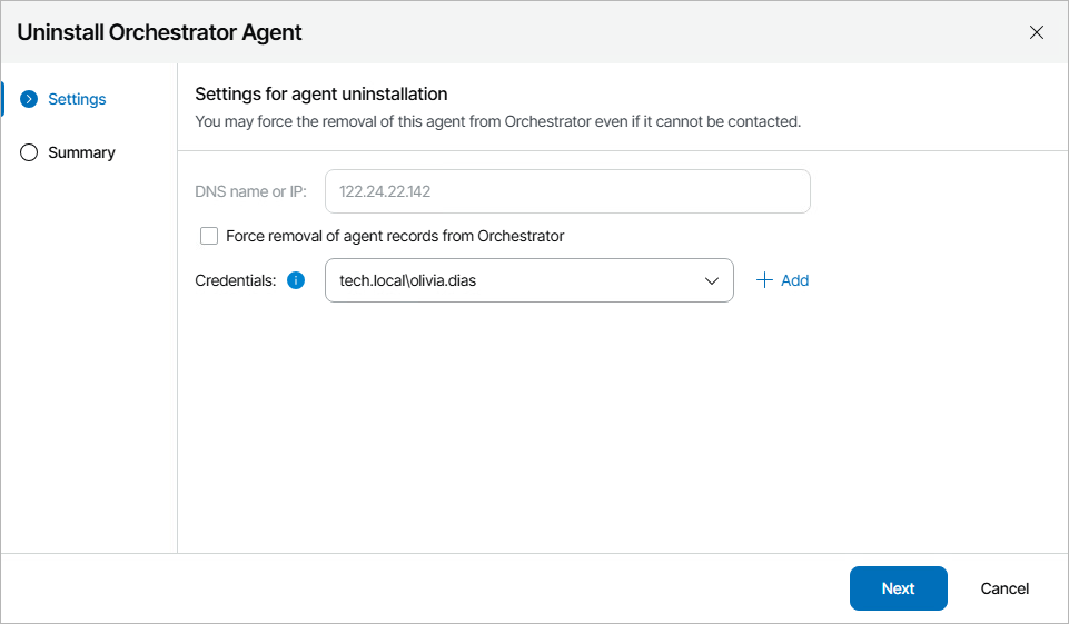 Uninstalling Orchestrator Agent