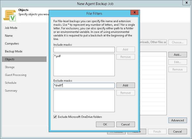 Specifying Folders to Back Up