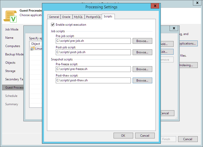 Backup Job and Snapshot Scripts
