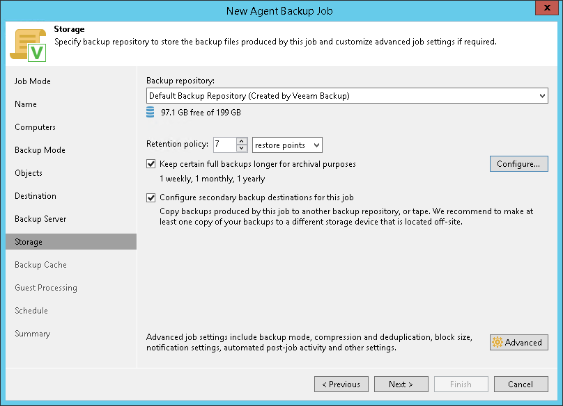 Veeam Backup Repository Settings