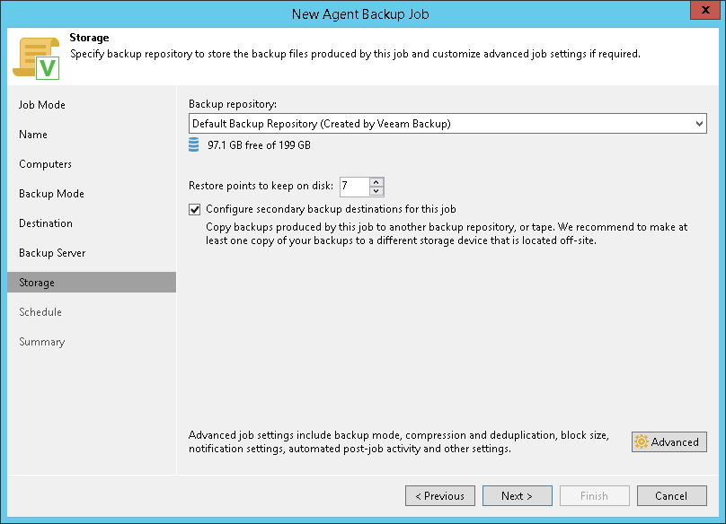 Veeam Backup Repository Settings