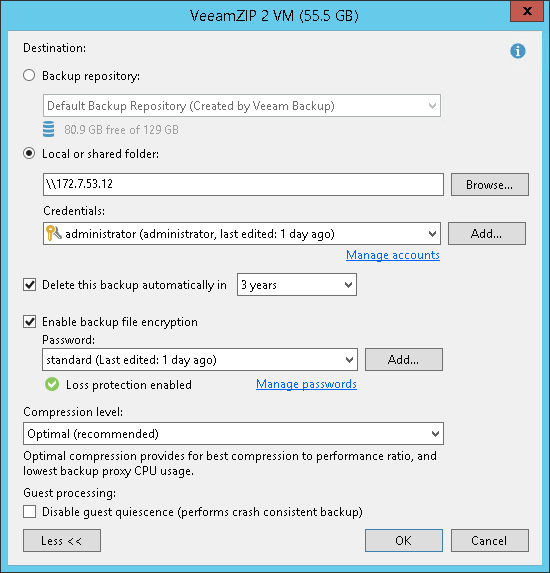 VeeamZIP暗号化