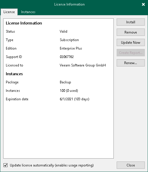 ライセンスの自動アップデート