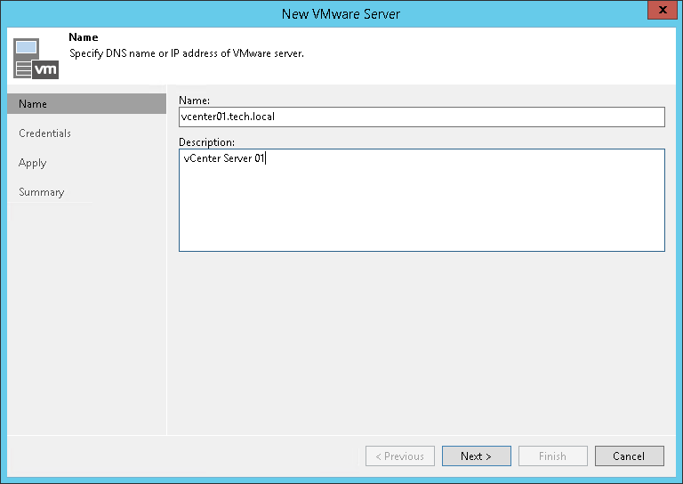 Step 2. Adding Virtual Infrastructure Servers