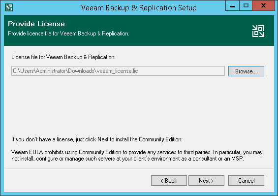 ステップ1.VeeamBackup＆Replicationのインストール