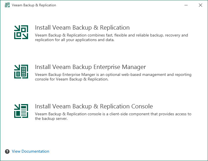 Veeam Backup Enterprise Managerのインストール