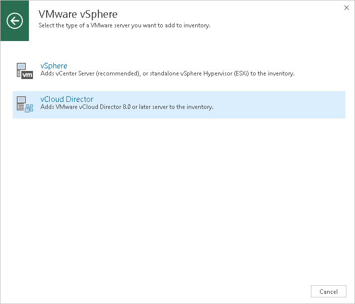 ステップ1：New VMware vCloud Director Serverウィザードの起動