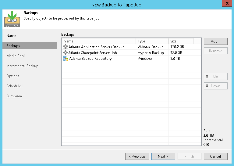 Step 3. Choose Backups to Archive