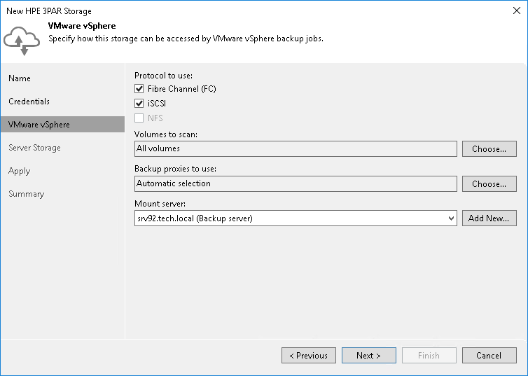 Step 3. Specify VMware Access Options