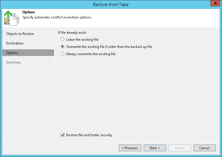 Step 4. Specify Restore Options