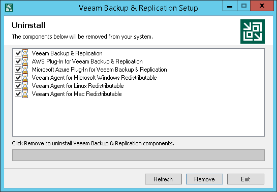 Veeam Backup & Replicationのアンインストール