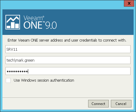 Step 4. Log in to Veeam ONE as the User