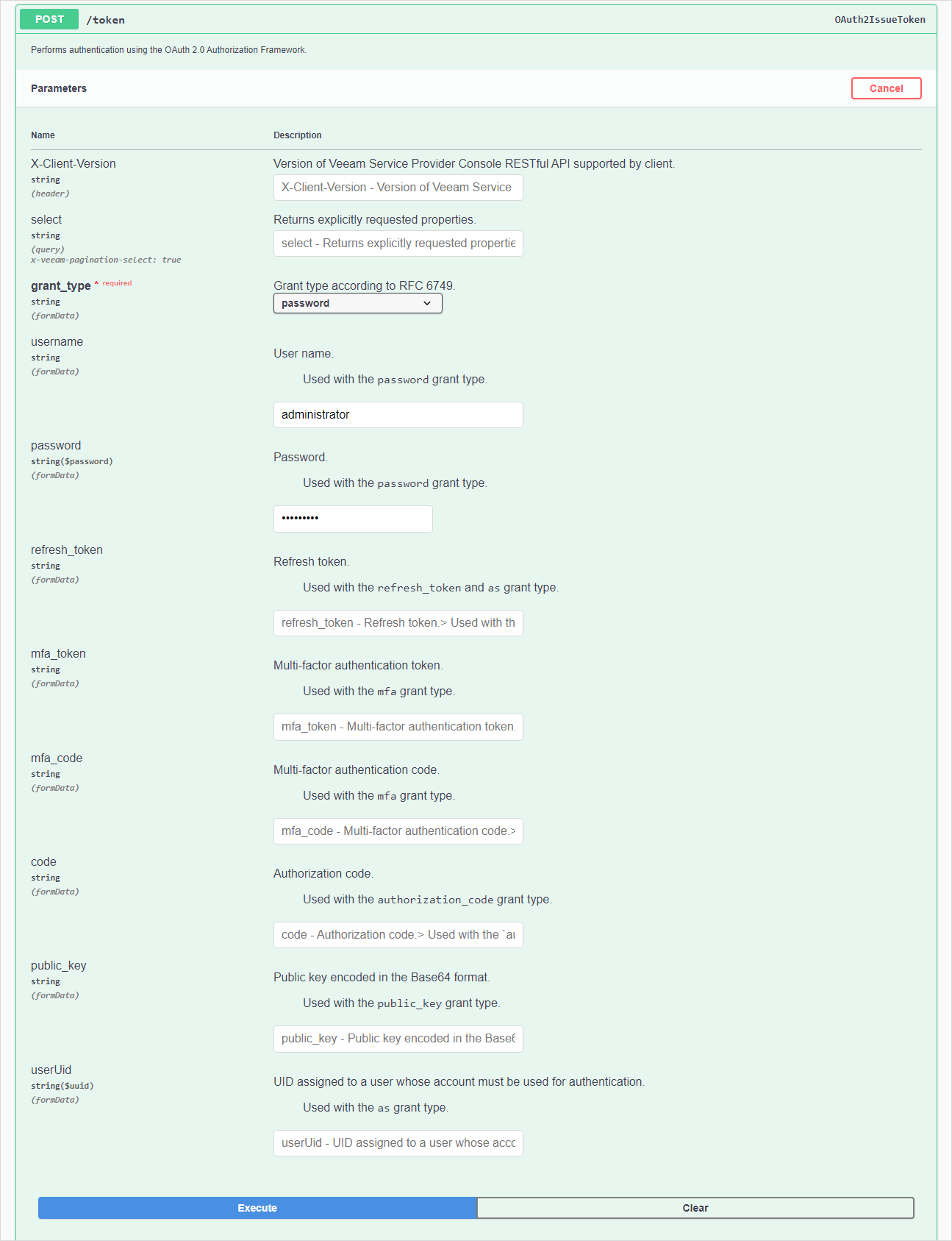 Providing Credentials