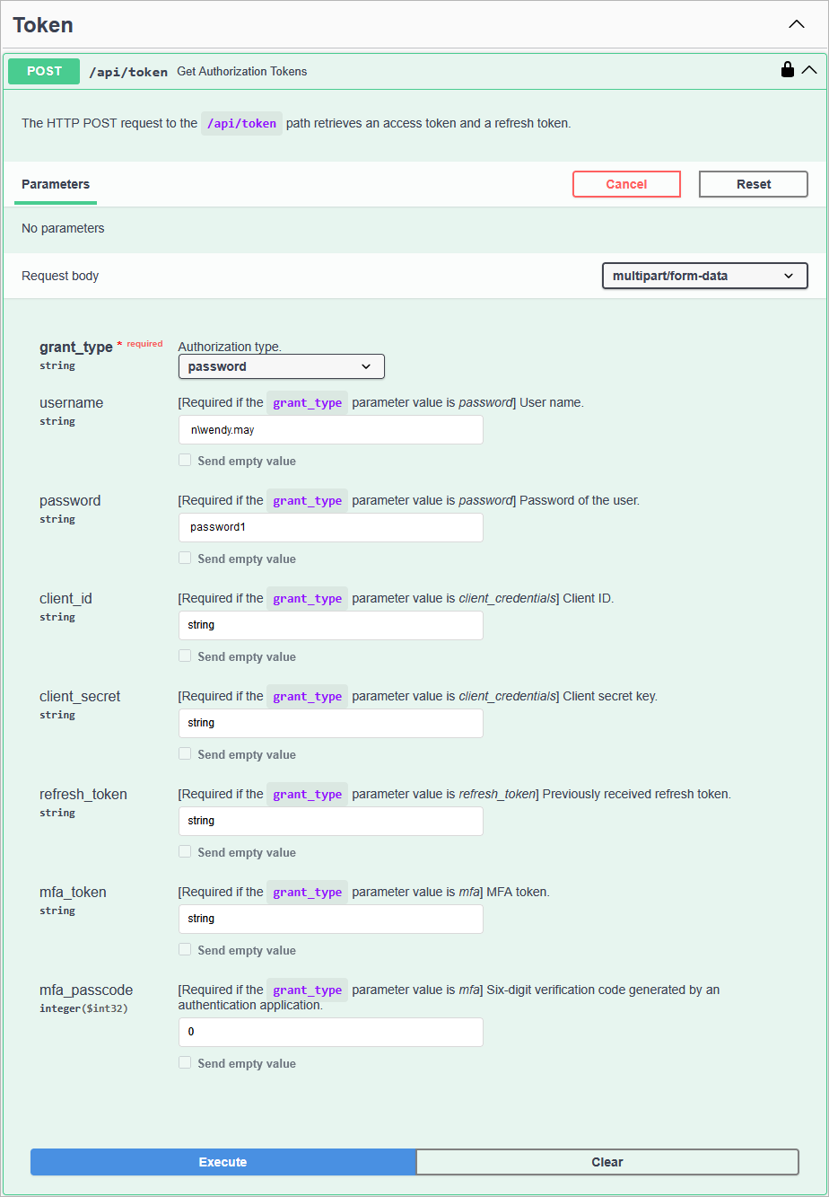 Getting Authorization Token